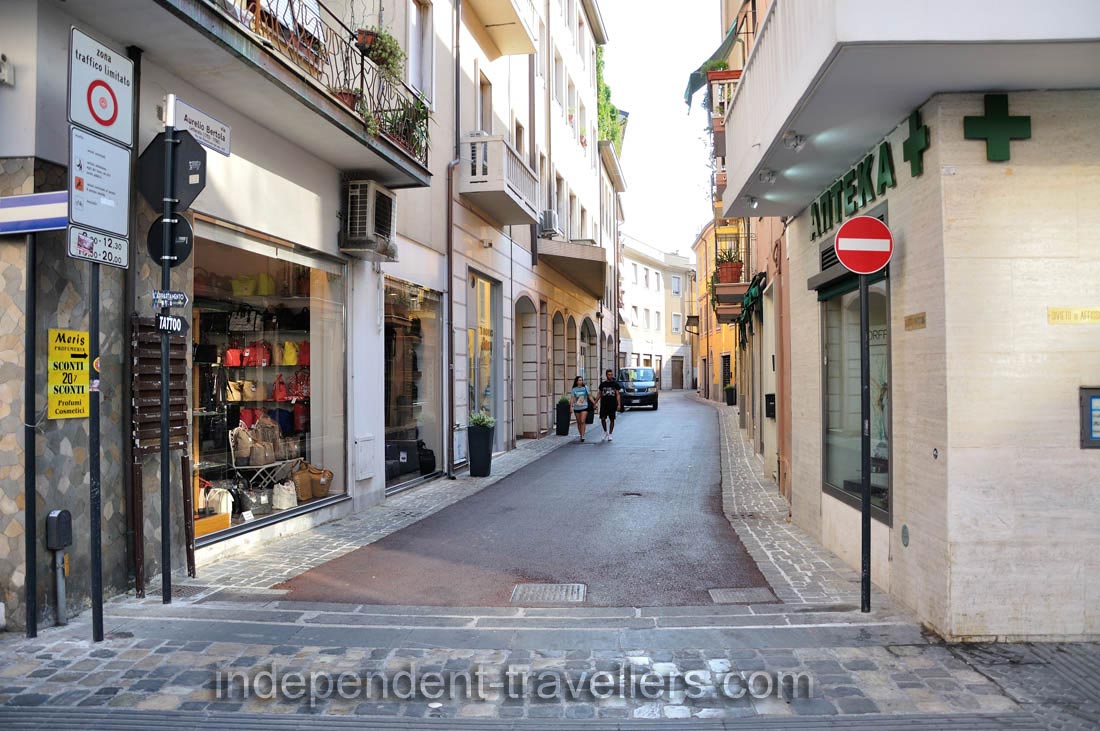 The street of Via Aurelio Bertola