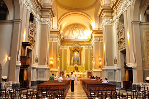 The interior of the catholic church of Suffragio