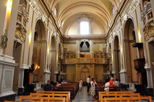 The nave of the catholic church of Suffragio
