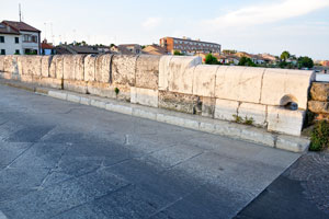 The surface of the Bridge of Tiberius