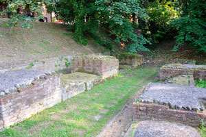 The Roman amphitheatre in Rimini suffered a series of destructive events including World War II bombardment