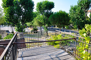 This viewing platform is found at the top of the Roman amphitheatre in Rimini