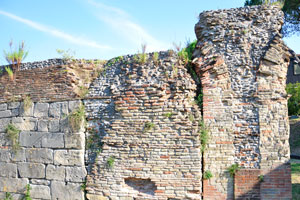 An outer wall of the Roman amphitheatre in Rimini
