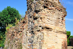 A wide wall of the Roman amphitheatre in Rimini