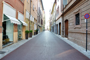 The street of Via Tempio Malatestiano