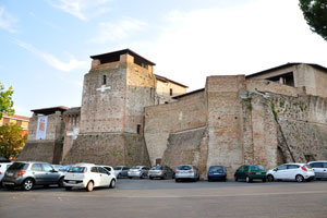 The towers of Castel Sismondo are square, and once housed a bronze cannon each