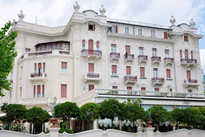 The Grand Hotel Rimini in the evening