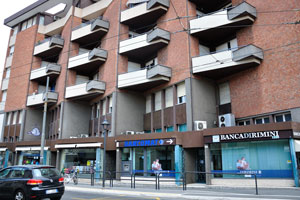 Bank of Rimini is located on the first floor of the apartment complex
