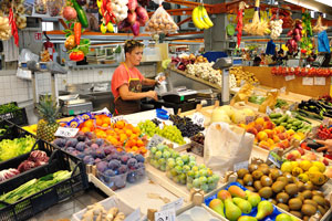 Fruits and vegetables on the central market