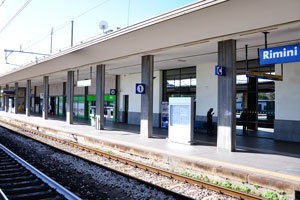 I am on the platform of Rimini railway station