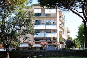 One of the apartment buildings on the Madonna della Scala street