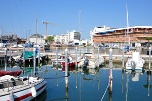View of the Port channel of Rimini from the street of “Via Destra del Porto”