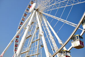 Close-up view of the Ferris wheel