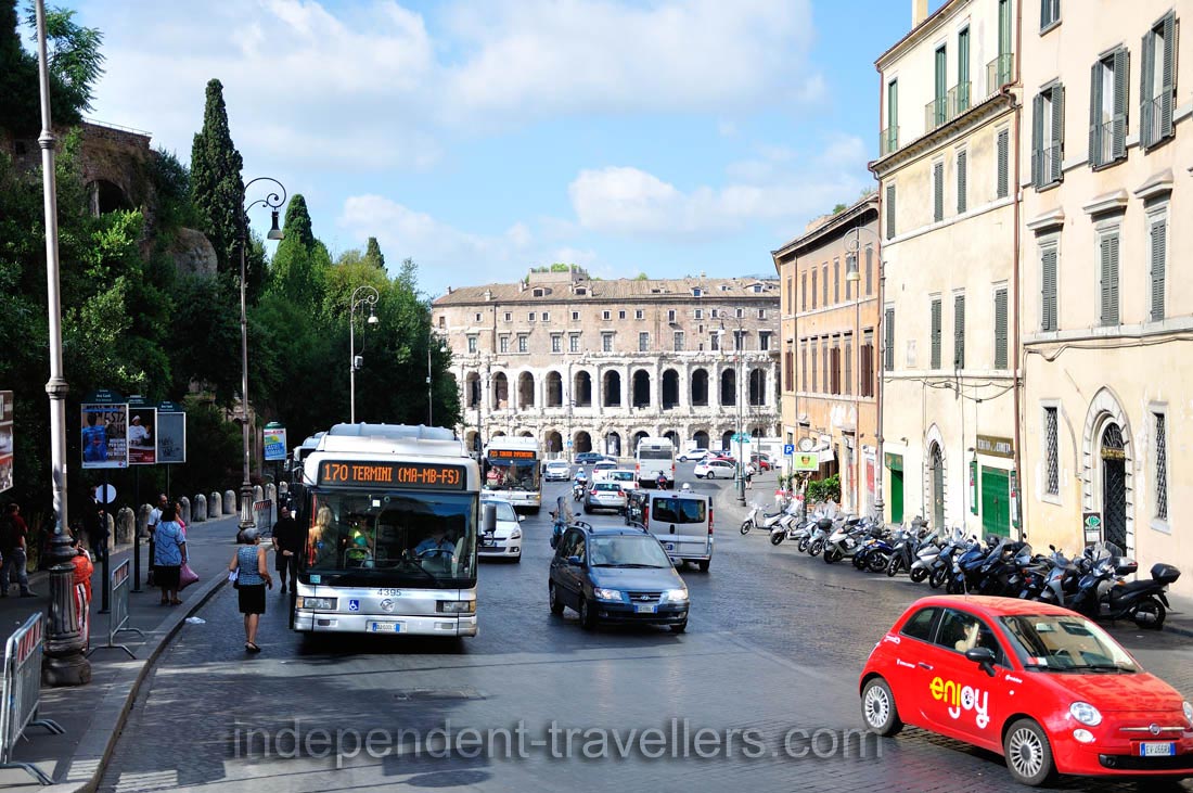 The street of Via del Teatro di Marcello