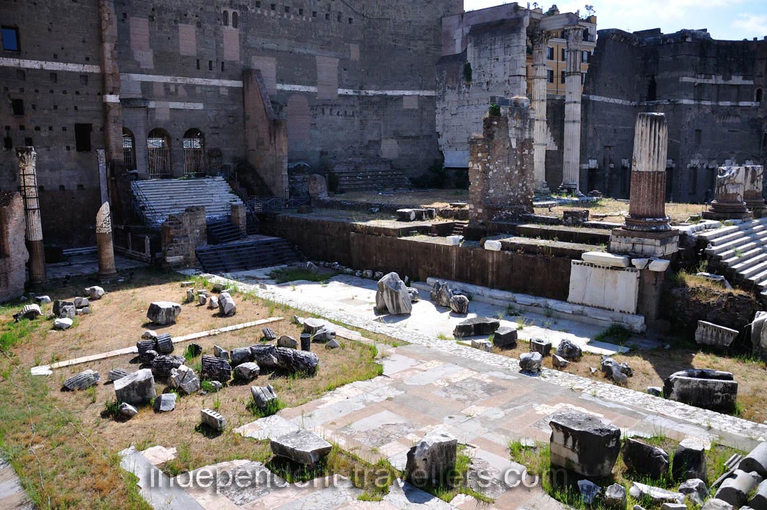 The temple of Mars Ultor is located in the Forum of Augustus