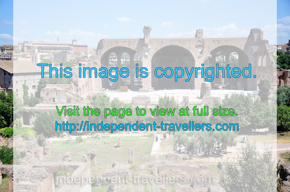 The Basilica of Maxentius and Constantine is the largest building in the Roman Forum
