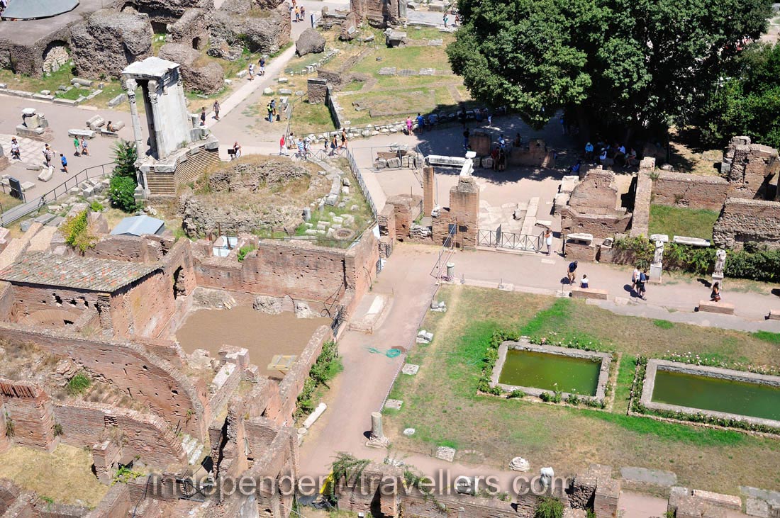 The Temple of Vesta as seen from the viewing platform of the Palace of Tiberius