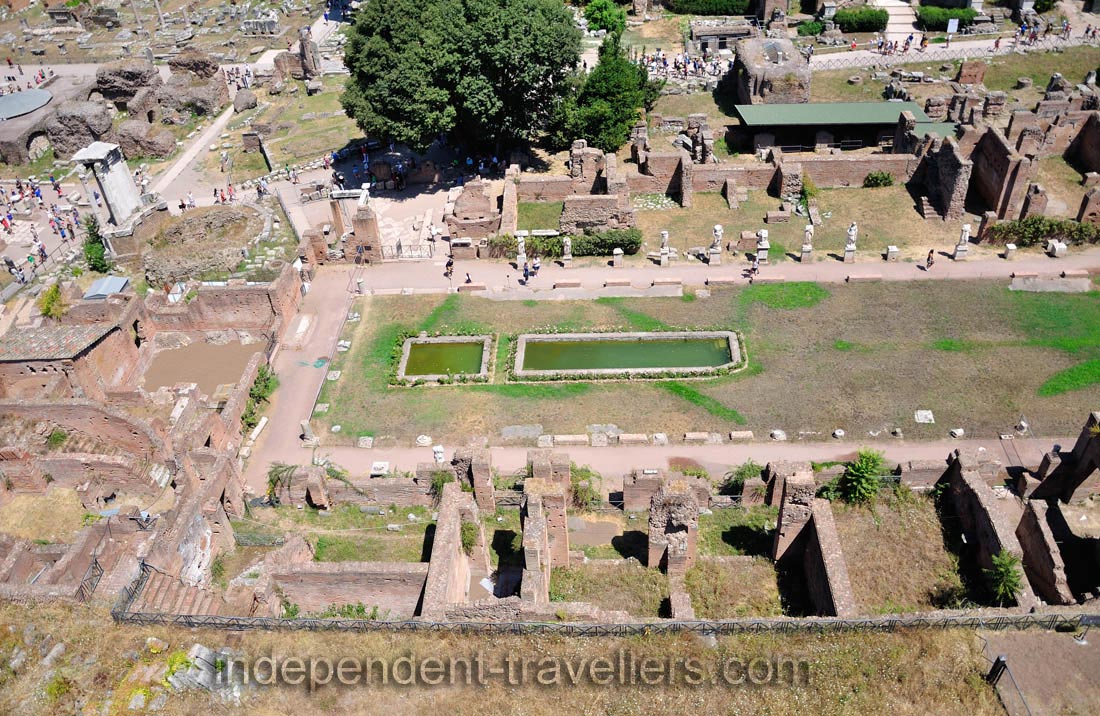 House of the Vestals is a large courtyard surrounded by columns