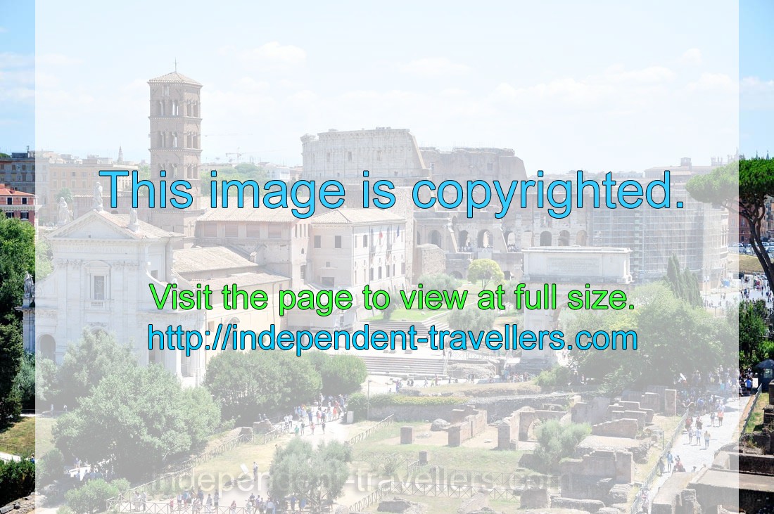 View of the Colosseum from the viewing platform of the Palace of Tiberius