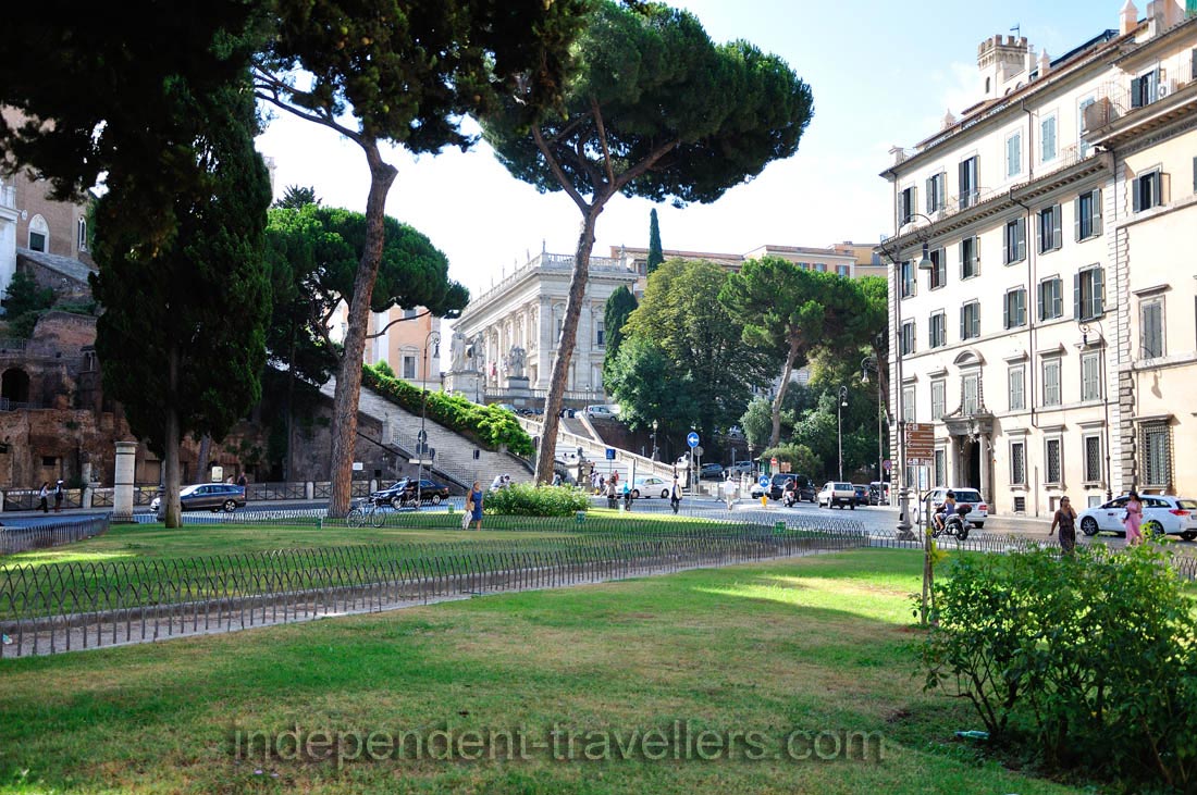 This lawn is located at the base of the Capitoline Hill
