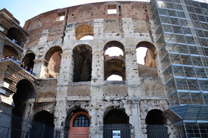 The western part of the outer wall of Colosseum