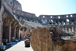 The Colosseum is an oval amphitheatre in the centre of the city of Rome
