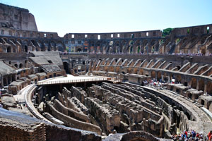 The Colosseum arena, showing the hypogeum
