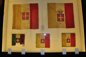 Flags are inside of the Il Vittoriano museum