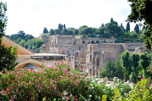 A viewing platform is on top of the hill where the Palace of Tiberius is situated