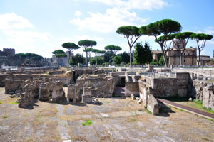 The Forum of Trajan and the remains of medieval houses