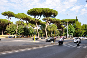 The street of Viale delle Terme di Caracalla