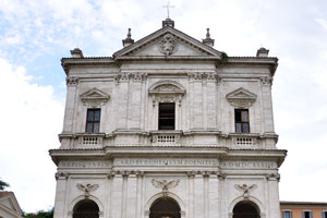 Stair and external facade of San Gregorio Magno al Celio