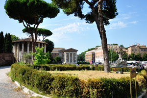 The Temple of Hercules Victor is located in the Forum Boarium