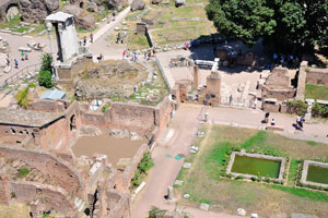 The Temple of Vesta as seen from the viewing platform of the Palace of Tiberius