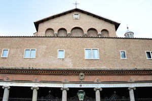 The facade of Santi Giovanni e Paolo church