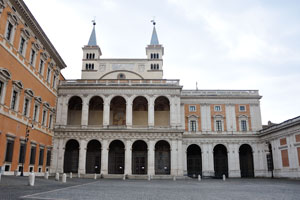 The rear side of the Archbasilica of St. John Lateran from the John Paul II square
