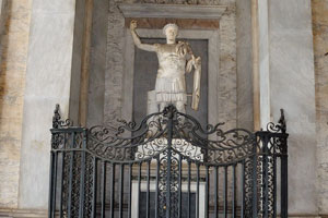 The statue is in the portico of St. John Lateran