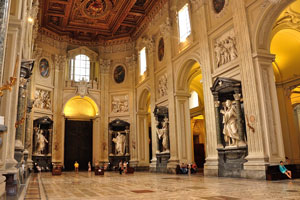The bright interior of the Lateran Basilica