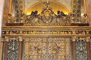 The inscription reads: Clemens XII Pont Max
