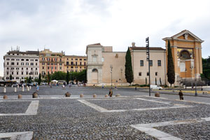 This square is located in front of the Papal Archbasilica of St. John in the Lateran