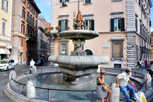 Fountain of Piazza d'Aracoeli is located at the base of the Capitoline Hill, in the little square with the same name