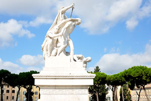 Statue at the foot of the National Monument to Victor Emmanuel II