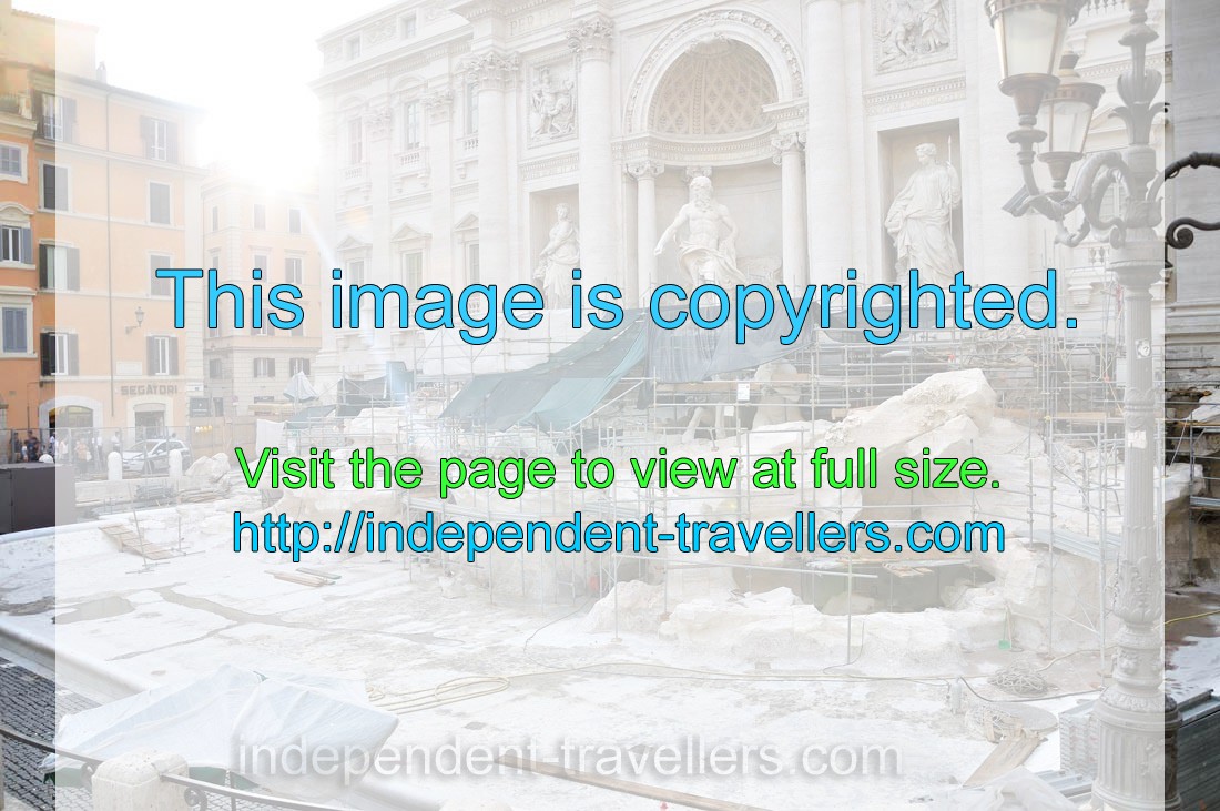 In July 2015 the Trevi Fountain was under restoration work