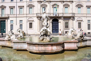 The Moor Fountain is located at the southern end of Piazza Navona