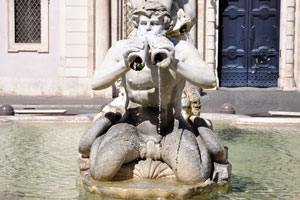 The Fontana del Moro is a fountain which was originally designed by Giacomo della Porta in 1575