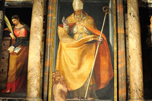 San Luigi dei Francesi is dedicated to the Virgin Mary, to St. Denis the Areopagite and St. Louis IX, king of France