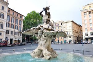 The Triton Fountain is a seventeenth century fountain
