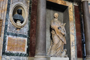One of the ancient sculptures is in the Pantheon