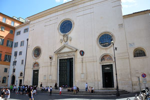 The church of Santa Maria sopra Minerva is located in Piazza della Minerva near the Pantheon