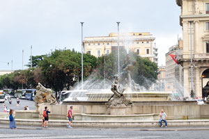 The Fountain of the Naiads is located on Piazza della Repubblica